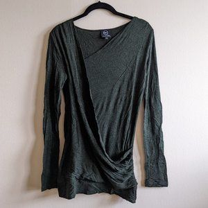 McQ by Alexander McQueen green drape top